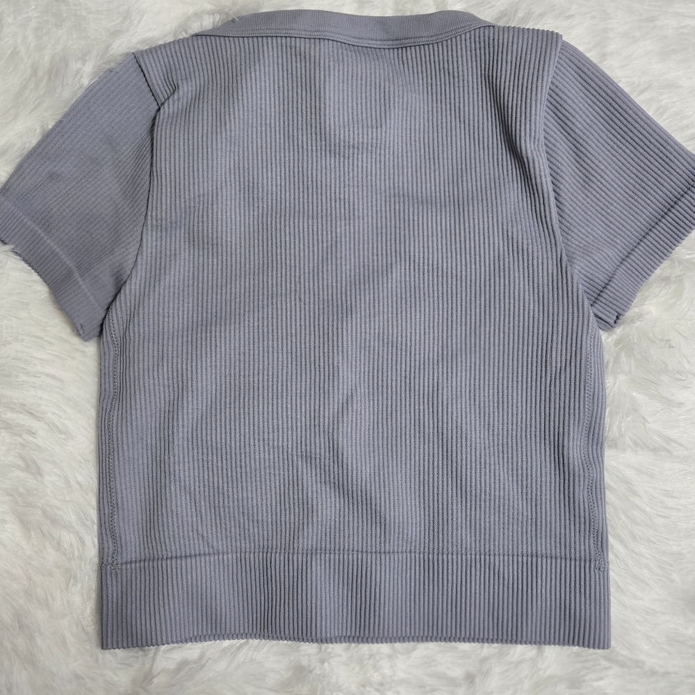 Gray Ribbed Knit Top - Picture 5 of 5